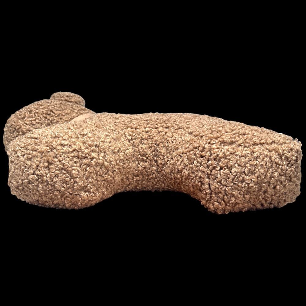 POTTERY BARN Cozy Teddy Faux Fur Dog Pillow Sherpa Plush Puppy Bell Collar - Picture 5 of 7